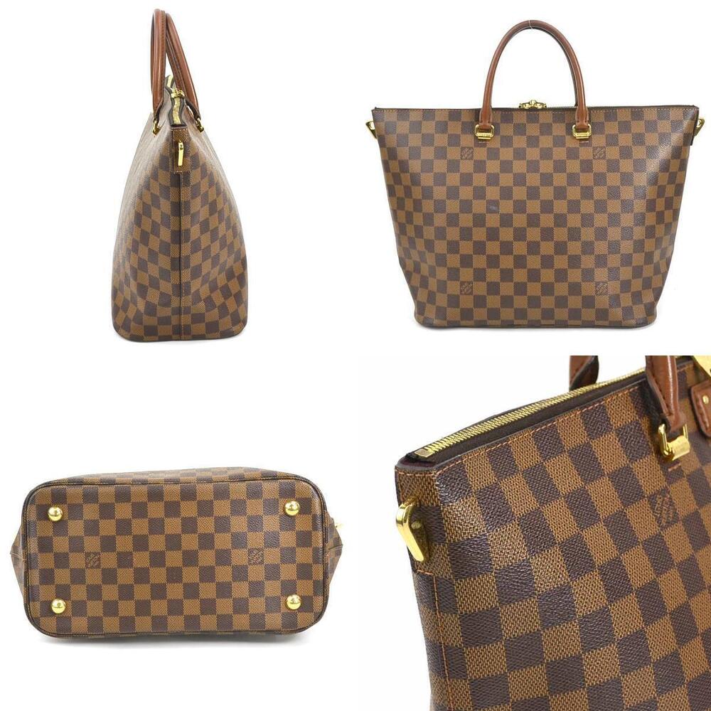 Louis Vuitton Brown Belmont Handbag Damier Canvas Gold